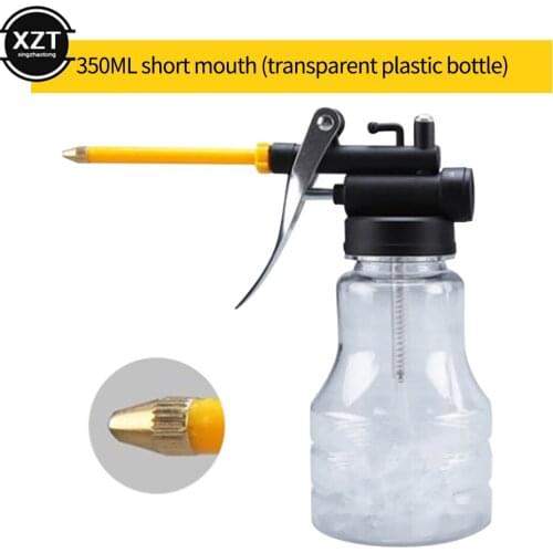 Hardware Tool Transparent Oil Can 250ml 350ml Plastic Hose Refueling Pot High Pressure Oiler Oil Gun for Car