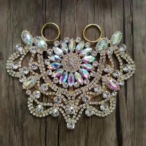 Free Shipping 20pcs/lot Crystal Bridal Applique for Wedding Gown Rhinestone Trimming Bridal Sash Rhinestone Patch LSAP039