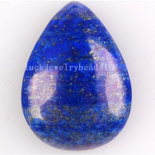 Free Shipping Women Fashion 24x33mm Beautiful Natural Lapis Lazuli Drop Cabochon CAB No Drilled/hole C4289