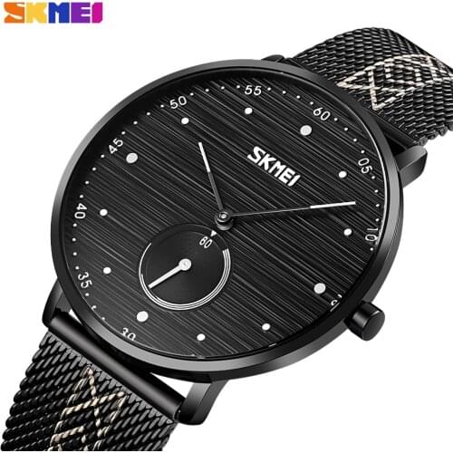 SKMEI Business Quartz Men Watches Fashion Simple Male Bracelet Waterproof Clock Stainless Steel WristWatch Relogio Masculino
