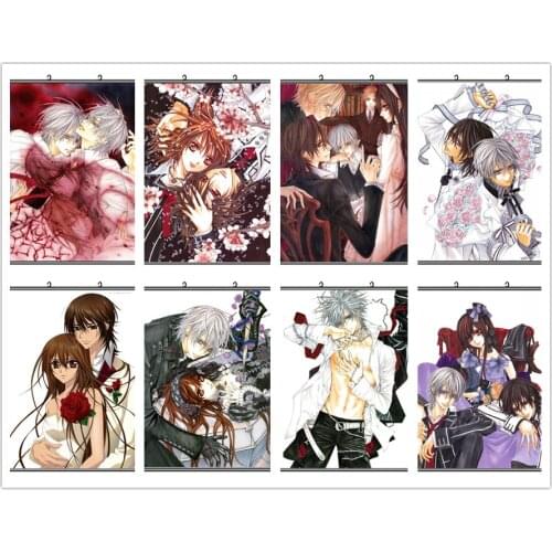 Coscase Japanese Anime Vampire Knight Kurosu Yuki & Kiryu Zero & Kuran Kaname Home Decor Wall Scroll Poster Decorative Picture