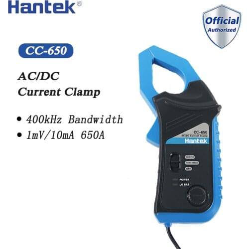 Hantek CC-650 AC/DC Current Clamp Electrical Meter Transducer With BNC Type Connector to Oscilloscope Hantek CC650