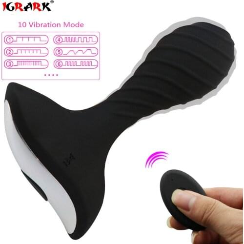 IGRARK Wireless Remote Anal Vibrator 10 Speeds Prostate Massage Adult Sex Toys for Men Butte Plug Vibrating Male Masturbator