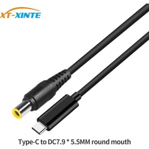 XT-XINTE 65W USB-C Type C Male to DC 7.9*5.5mm Male PD Fast Charger Cable 1.5M Jack Connector 3A Power Emulator Trigger Cord