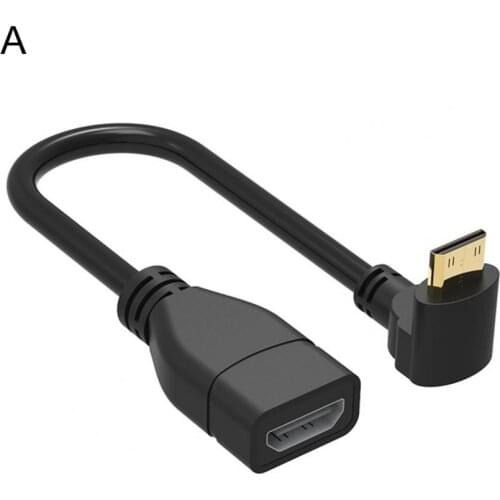 Bluelans 20cm 90-Degree Right Angle Type PVC HDMI-compatible Extension Cable Male to Female Adapter Cord for TV