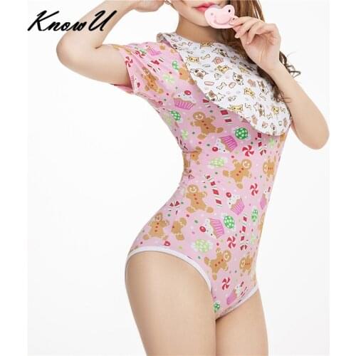 KnowU Large-Size ABDL Adult Baby One-piece Romper Jumpsuit Lingerie Bodysuit DDLG
