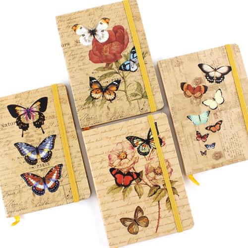 JUGAL korean Stationery Notebook A5A6 Butterfly Flowers Personal Diary School Notebook Agenda Escolar Office & School Supplies