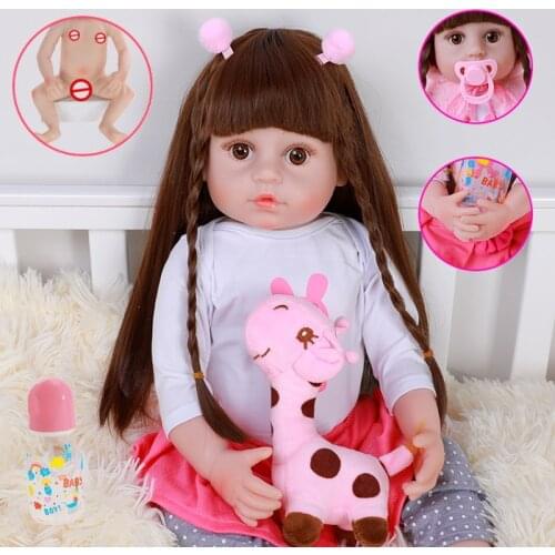 Hot Sale 22inch 56CM Full Body Silicone Reborn Baby Girl Dolls Reborn Reborn Can Bath Bebes Reborn Babies Dolls For Children