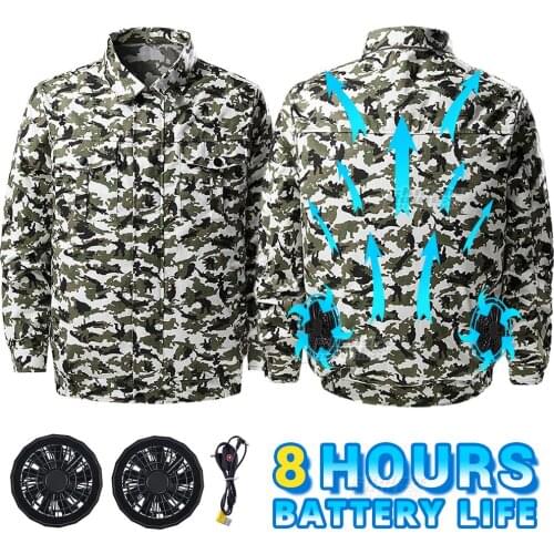 Summer Cooling Fan Jacket Outdoors USB Power Supply Hiking Jacket Men Heatstroke Protection Air Conditioning Clothing Workwear