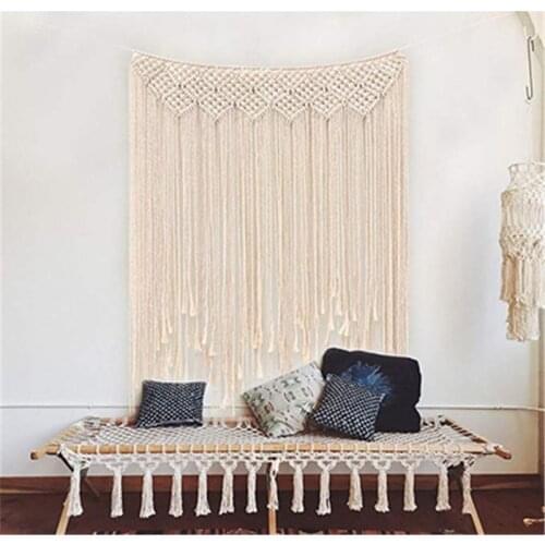 Macrame Wall Hanging Tapestry Room Divider Door Window Curtain Lace Fabric Bohemia Tassel Boho Wedding Backdrop Home Decoration