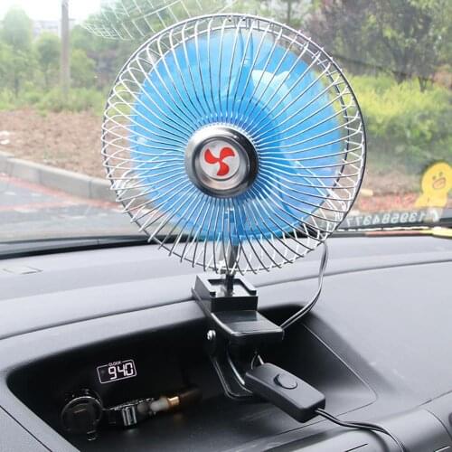 12/24V Mini Summer Car Low Noise Air Conditioner Rotatable Clip Cooling Fan Mini Electric Auto Car Air Cooler Conditioner Fans