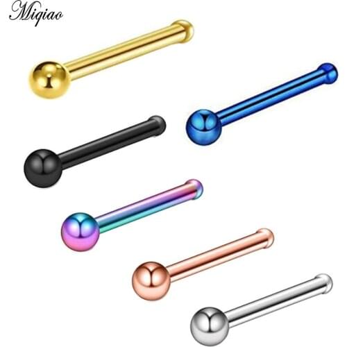 Miqiao 1pcs Popular Hot Selling Stainless Steel Invisible Nose Nails Straight Rod Nose Nails Exquisite Body Piercing Jewelry