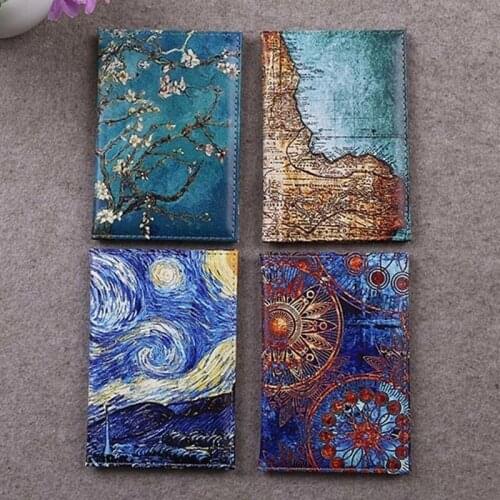 Starry Sky Passport Cover Women Men Pu Leather Travel Wallet Color Landscape Passport Holder High Quatity Case For Passports