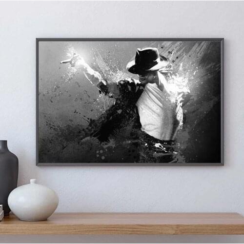 Michael Jackson Posters Prints Black and White Wall Art Canvas Painting High Quality Mural Living Room Bar Cafe Home Decoration