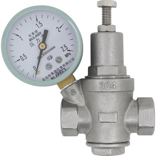 Adjustable pressure reducing valve - 1/2 3/4 1 11/4 11/2 2 inch lead free stainless steel water regulator