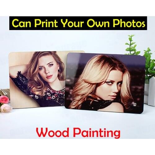 Customized photo wood draw 17.5*12.5cm Decoration Picture for Gift Artwork DIY wood Painting Can print your own photos MDF-5002