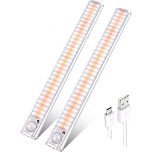 Dimmable Under Cabinet Light 80/120/160 LEDs Motion Sensor Lights USB Rechargeable Closet Light Night Light Bar for Wardrobe