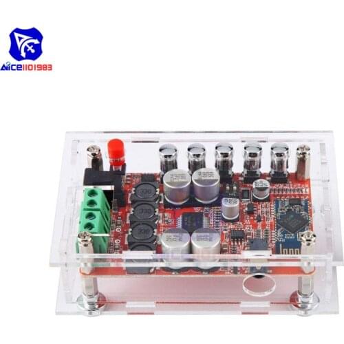 TDA7492P 50W+50W Bluetooth CSR4.0 Audio Wireless Receiver Digital Amplifier Board DC 8 -25V w/ Transparent Protection Cover Case