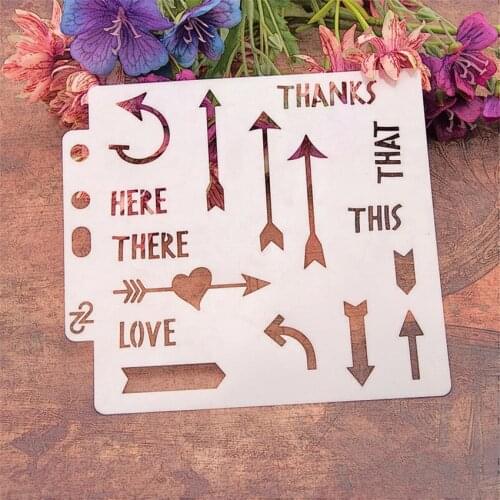 14.1*13 arrows scrapbook stencils spray plastic mold shield DIY cake hollow Embellishment printing lace ruler Easter