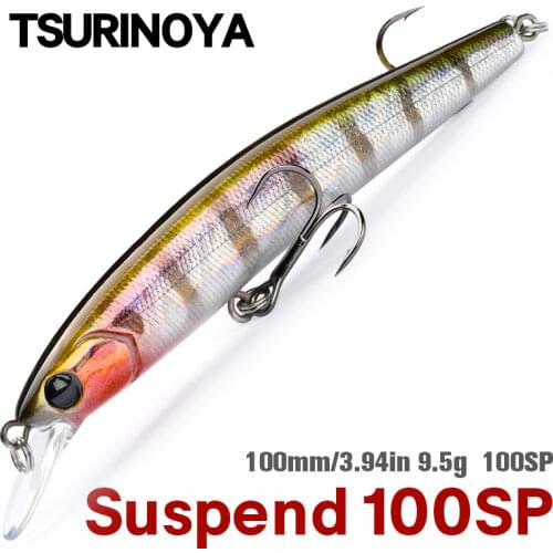 TSURINOYA Jerkbait Fishing Lure 100mm 9.5g DW70 Suspending Minnow High Quality Hard Bait Good Action Artificial Swimbait Wobbler