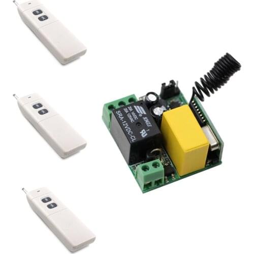 Universal 433Mhz Wireless AC 220V 10A 1CH Relay Remote Control Switch Transmitter with Wireless Remote Control Receiver