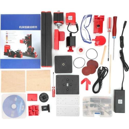 US Plug 110-240V 4 in 1 Mini Motorized Lathe Machine Multi-functional DIY Woodworking Tool