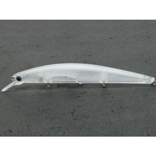 WLure 12.7cm Slim Shape 2 Meters Diving Tight Wobble Blank Transparent ABS Fishing Lures Quantity 10 with 3D Hard Eyes UPM672