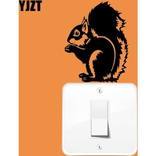 YJZT Beautiful Animal Squirrel Wall Decal Switch Sticker Living Room Decor Funny Cartoon 17SS0031
