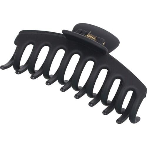 SHUANGR Simple Women Black Plastic Hair Claw Clips Hollow Out Carving Crab For Hair Large Size Hair Clamps Clip Hair Accessories