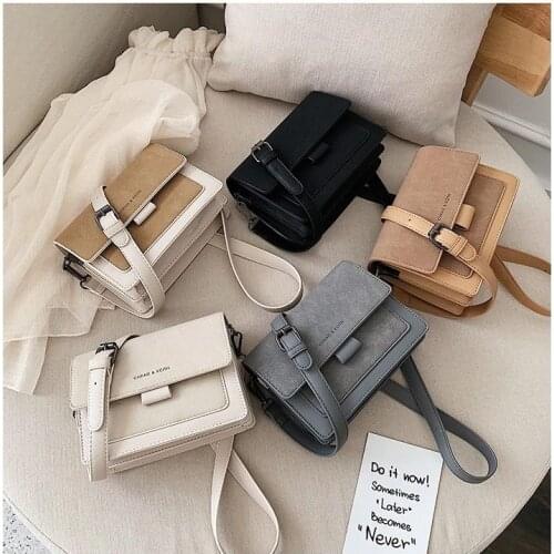 High Quality Fashion Simple Leisure Nubuck PU Women Lady Single Shoulder Messenger Crossbody Purse Mobile Phone Bag P210803-1