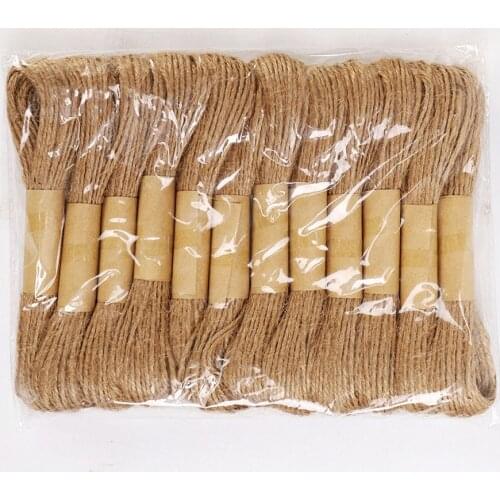 12pcs 10M*1mm vintage Wedding Jute Burlap Ribbon Gift Bows DIY Crafts Natural Jute Cord Rope String Twine Christmas Decoration