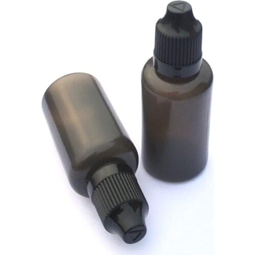 20pcs Empty Refillable 30ml PE Soft Plastic Bottles Liquid Dropper Bottle With Colorful Childproof Cap Black Vial