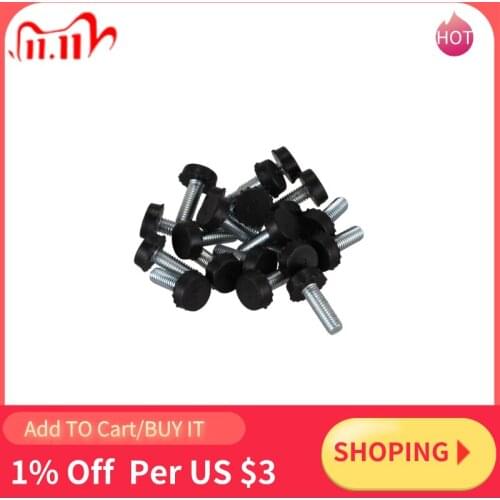 20pcs Screw On Type Furniture Glide Leveling Foot Adjuster 6x15x15mm