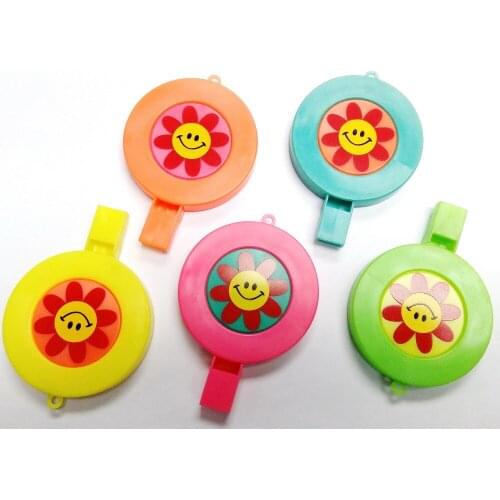 4X Key Ring w/ smile flower happy face Whistle Boys Kids Pinata Filler School Bag Birthday Party Favor Game Gift Novelty Prize