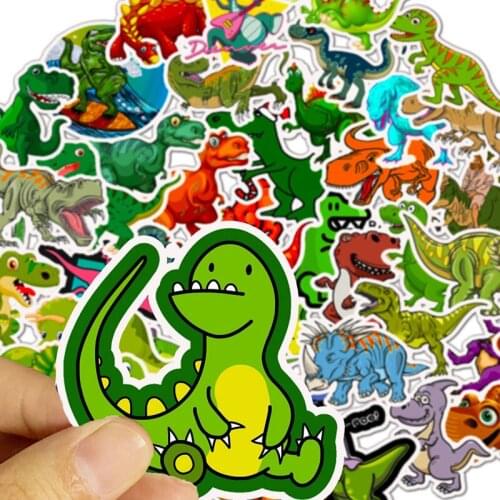 50PCS Cute Cartoon Dinosaur Stickers Children DIY Snowboard Luggage Fridge Guitar Graffiti Waterproof Classic Toy Decals