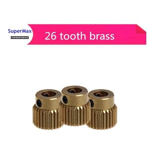 3D printer accessories 26-tooth brass extrusion wheel MK8 nozzle makerbot, Reprap accessories