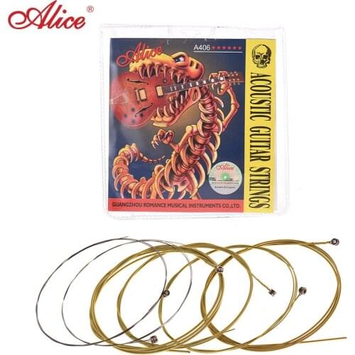 Alice A406 Series Acoustic Folk Guitar Strings Stainless Steel Wire Steel Core Coated Copper Alloy Wound Super Light(.011-.052)