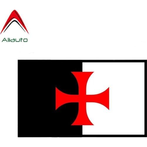 Aliauto Cool Car Sticker Cross Templar Knights Shield Accessories PVC Decal Cover Scratches for Lada Niva Honda Crv,14cm*8cm