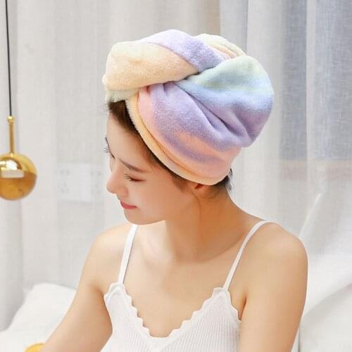 Microfiber Bath Towel Hair Dry Drying Wrap Womens Girls Ladies Towel Swimming Towel Soft Hat Cap Turban Head Wrap Bathing Tools