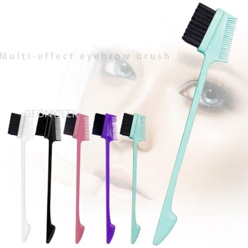 Double-sided edge control hair comb beautician facial care three-purpose makeup brush household eyebrow comb makeup tool