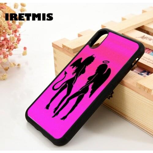 Iretmis 5 5S SE 6 6S Soft TPU Silicone Rubber phone case cover for iPhone 7 8 plus X Xs 11 Pro Max XR Devil Angels