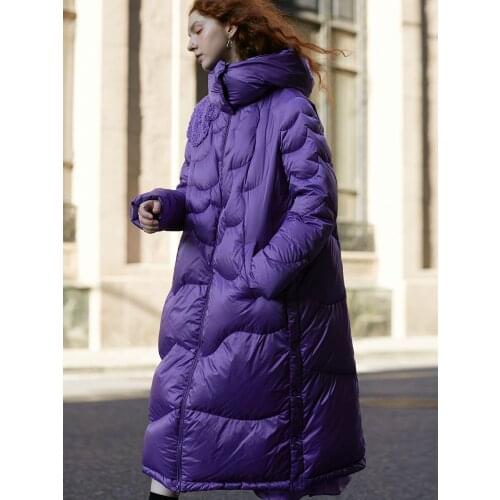 IRINACH295 FALL WINTER 2020 COLLECTION Hooded Warm Long Thick White Duck Down Jacket Coat Women