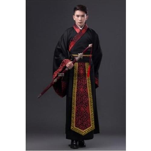 Ancient Chinese Costume Men Stage Performance Outfit for Dynasty Men Hanfu Costume Satin Robe Chinese Traditional Dress Men