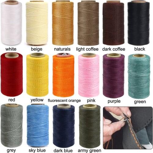 Hot 260Meter 0.8mm 150D Leather Waxed Wax Thread Cord for DIY Tool Hand Stitching Leather Shoes Repair good quality 16 Colors