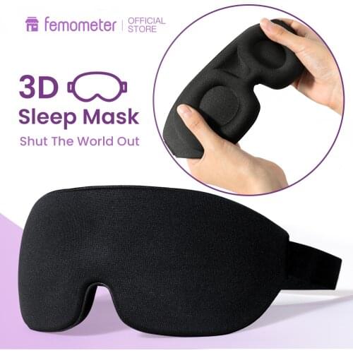 Femometer Sleep Mask Men Women Eye Patch 3D Blackout Eye Mask for Sleeping soft Portable Blindfold Travel Comfy Eyepatch