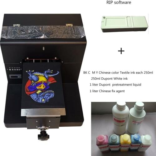 Multicolor Inkjet A4 size Format T-Shirt Printer special for Light color and dark color Garment print