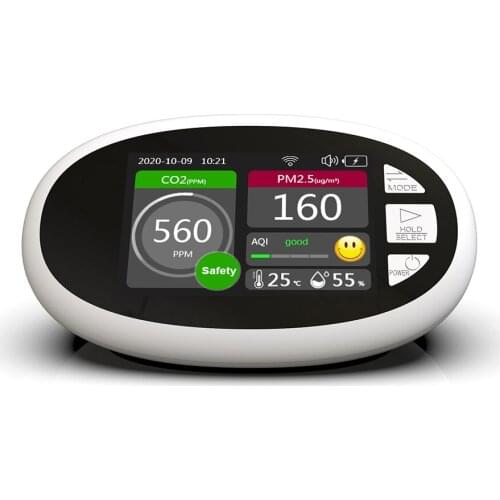 Multifunctional Wifi Carbon Dioxide Detector Temperature Humidity Air Quality Monitor Gas Detector PM2.5 TVOC CO2 Monitor Meter