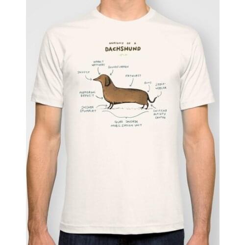 Anatomy Of A Dachshund Fashion Unique Classic Cotton Men Round Collar Short Sleeve T-shirt Design