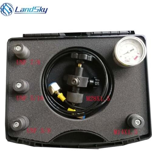 Charging kit nitrogen pressure test kit accumulator precharge pressure FPU-1 100bar inflatable tool 5/16-32UNF 7/8UNF