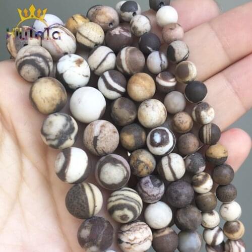 Natural Stone Dull Polish Matte Australia Zebra Jaspers Loose Beads For Jewelry Making DIY Bracelet Accessories 15'' 6/8/10mm